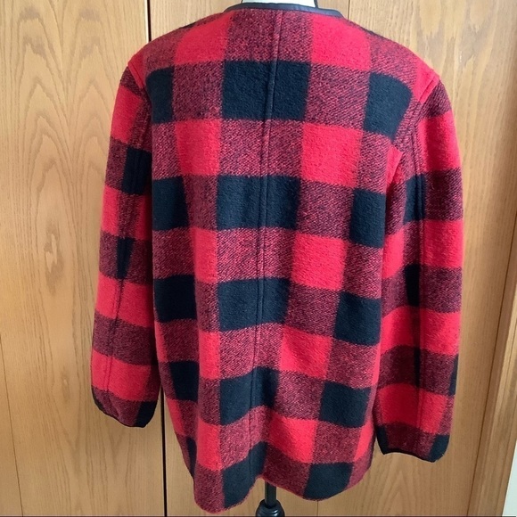 NWOT Nikki Jones Montreal Buffalo Plaid Print Zip-Up Jacket Sz-S/P - Picture 2 of 7